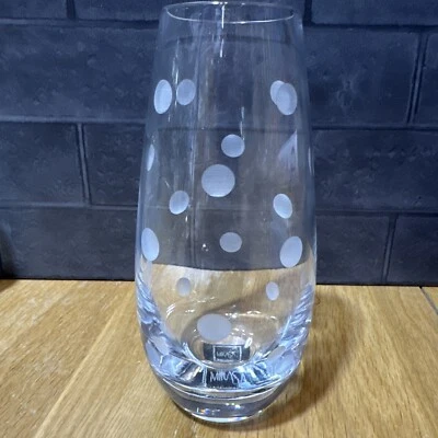 Jarrón Mikasa de cristal de plomo a lunares 6" Foto 1 de 4