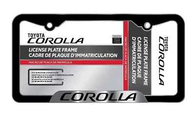 Toyota Corolla Chrome Black Metal License Plate Frame - 1 Ea - Image 1 of 4