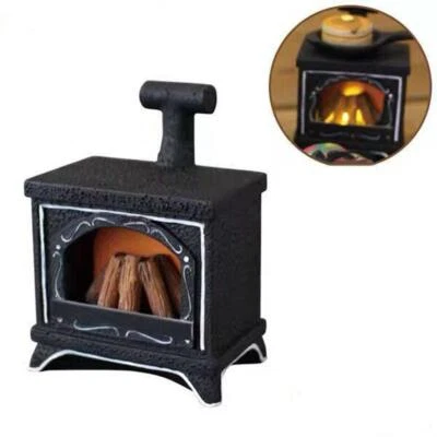 1:12 Scale Dolls House Miniature Fireplace LED Light Living Room Accessories - Image 1 of 4