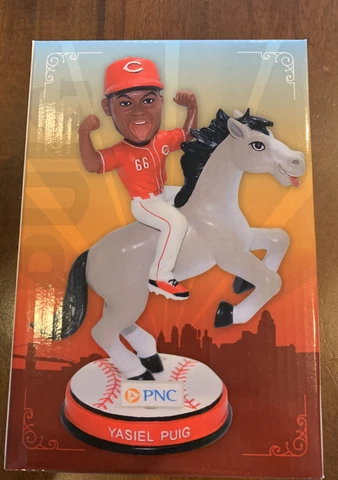 Yasiel Puig The Wild Horse Bobblehead SGA Cincinnati REDS 7/18/19 NIB All Star Cover