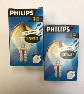 PHILIPS Kuppenverspiegelte Glühlampe E14/E27 230V 25W/40W/100W Gold + Silber - Bild 1 von 3