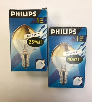 PHILIPS Kuppenverspiegelte Glühlampe  E14/E27 230V 25W/40W/100W  Gold + Silber - Bild 1 von 3