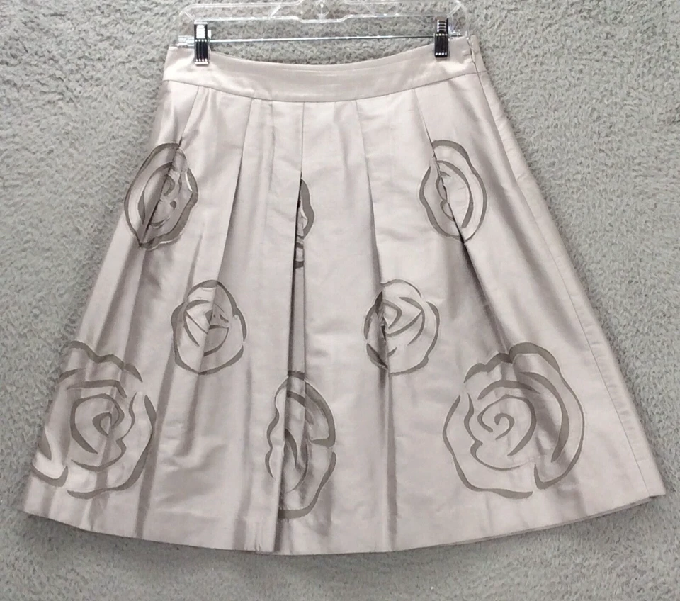 Falda de seda para mujer I-N-C International Concepts 10 rosas recubiertas topo forradas Foto 1 de 4