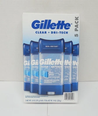 5 Pack-Gillette Clear + Dri-Tech Cool Wave Exp: Read Description - Image 1 of 4