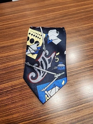 Corbata de cuello Marco Polo única vintage poliéster arquitectura arquitecto transportador Foto 1 de 4
