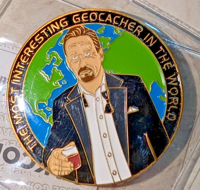 Going Caching The Most Interesting Geocacher in the World Geocoin Unactivated - Image 1 of 2