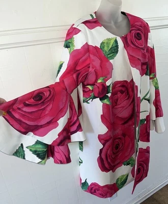 NUEVO CON ETIQUETAS Dorinda Clark Cole Rose 🌹 Colección GIANT FUCSIA BLOOM Vestido Chaqueta XL Foto 1 de 4