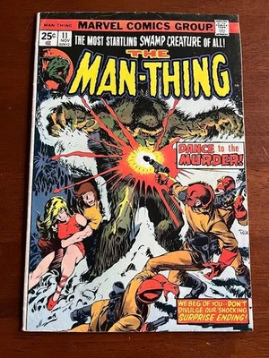 MAN-THING # 11 EN MUY BUEN ESTADO/BUEN ESTADO MARVEL COMICS 1974 SELLO DE VALOR DE MARVEL INTACTO Foto 1 de 2