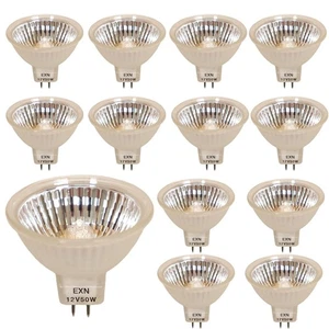 MR16 Light Bulbs 12V 50W Dimmable Lamps (12 Piece) NO LENSE 2-Pin GU5.3 Base - Picture 1 of 15