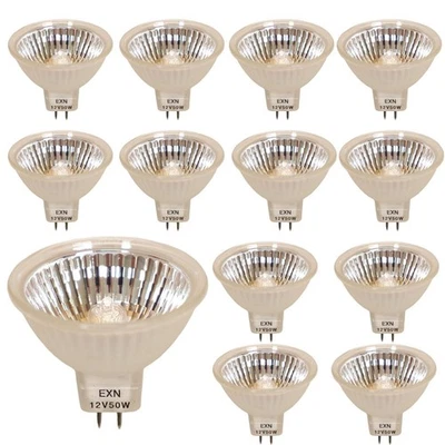 MR16 Light Bulbs 12V 50W Dimmable Lamps (12 Piece) NO LENSE 2-Pin GU5.3 Base - Image 1 of 4