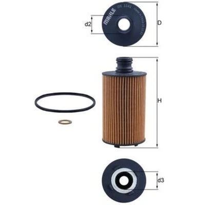 Ölfilter MAHLE OX 1141D für Ssangyong Korando Actyon Sports I Rexton W - Bild 1 von 2