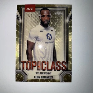 LEON EDWARDS SUPERFRACTOR 1/1 2025 TOPPS CHROME TOP OF THE CLASS TTC-9 1 OF 1 - Picture 1 of 7