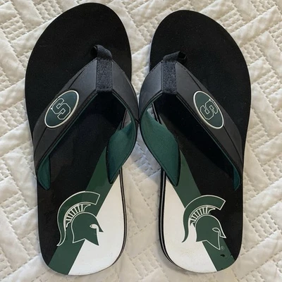 Sandalias chanclas Michigan State MSU Spartans NCAA Team Logo para hombre talla grande 10 11 Foto 1 de 4
