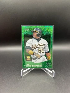 2013 Topps YOENIS CESPEDES Green Emerald Foil Gold Cup #362 ATHLETICS - Picture 1 of 2
