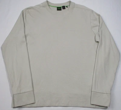 Moletom Hugo Boss masculino bege médio jumper soletrado suéter Salbo X - Imagem 1 de 4