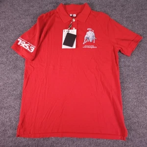 Automobili Lamborghini Polo Shirt Mens Medium Red Bull 1963 Pique Embroidered - Picture 1 of 9