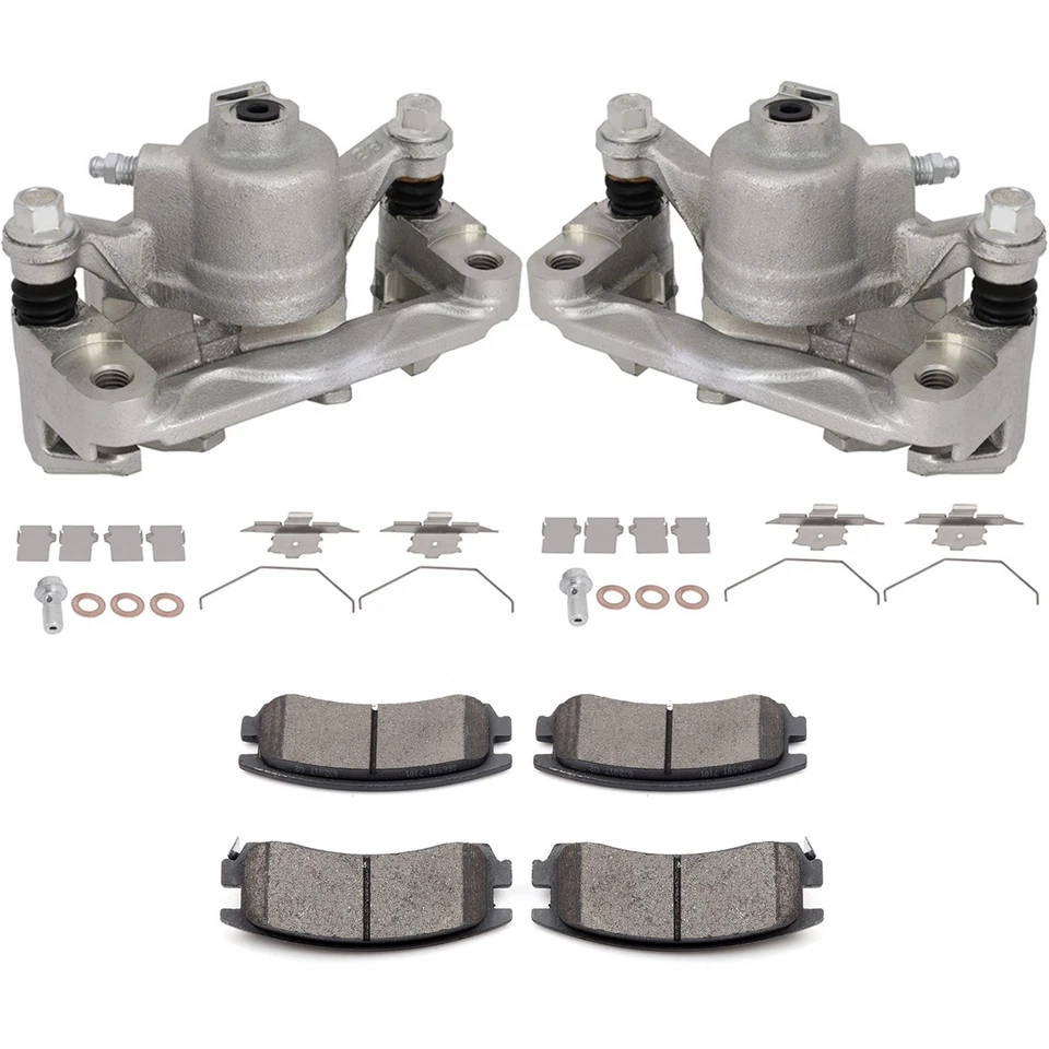 Rear Brake Calipers + Ceramic Pads Kits For 97-04 Buick Regal 00-10 Chevy Impala - Image 1 of 1