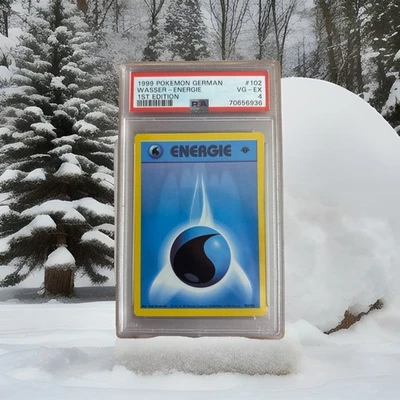 Pokemon PSA 4 Base Set Wasser-Energie 1st Edition German Karten Card Sammlung - Image 1 of 2