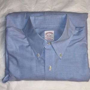 Brooks Brothers LARGE  Light Blue Dress Shirt. Supima Cotton Needlepoint - Picture 1 of 13