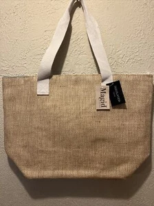Magid New York City Insulated Tote Bag 14”X20.5”X7” 60% Jute 40% Paper Straw NEW - Picture 1 of 5