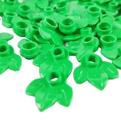 100 Pieces Lot LEGO® Plant Leaf Plates 32607 1x1 With Three Leaves Bright Green - Image 1 of 4