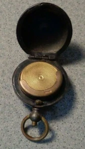 Antique Victorian COIN CASE HOLDER single coin slot entry WORKS ! Metal Untested - Picture 1 of 4