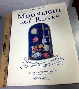 Moonlight and Roses 1925, partituras vintage, excelentes gráficos de portada, Robbins - Imagen 1 de 4