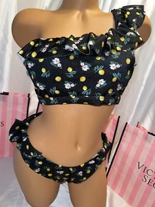 Victorias Secret Swim Suit One Shoulder Lemon Flower Brazilian Bottoms - Picture 1 of 3