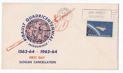 United States USA Slogan Cancellation First Day Cover 1962 Ribault Exploration - Image 1 of 2