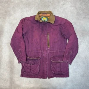 Cabelas Chore Jacket Womens Small Full Zip Canvas Quilt Lined Coat, Purple - Picture 1 of 12