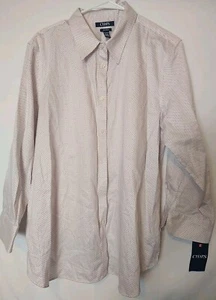 Camicia donna Chaps senza ferro manica lunga bottoni davanti a pois 2XL - Foto 1 di 4