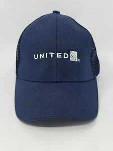 United Airlines Blue Cintas Uniform Hat Cap Mesh Adjustable - Picture 1 of 6