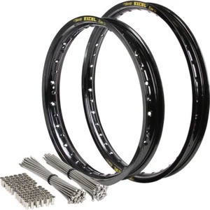 Excel Honda CRF230F 03-20 21"/18" Black Takasago Rim Set & Bulldog HD Spokes - Picture 1 of 1