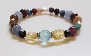 GEMSTONE TREASURE BRACELET KAREN HILL TRIBE STERLING CITRINE FLUORITE TOURMALINE - Picture 1 of 7