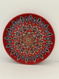 Vibrant Red Mandala Metal Tray Barware drinks tray 12” - Picture 1 of 8