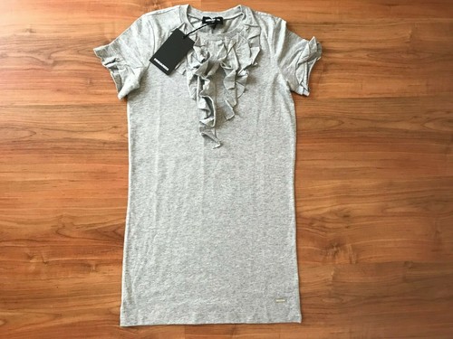 DSQUARED2 Abito DSQUADRATO grigio cotone bambina NUOVO