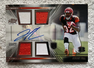 2014 Topps Prime V Jeremy Hill RPA RC Rookie Jersey Patch AUTO - Image 1 of 2