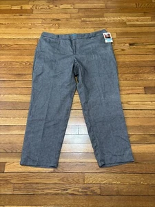 Dockers Womens Metro Pant Dress Pants Plus Sz 24W Gray Herringbone Cotton NWT - Picture 1 of 11