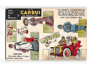 ST1472: CARDU TONIC CUTOUT ADVT postal litográfica vintage - Imagen 1 de 2