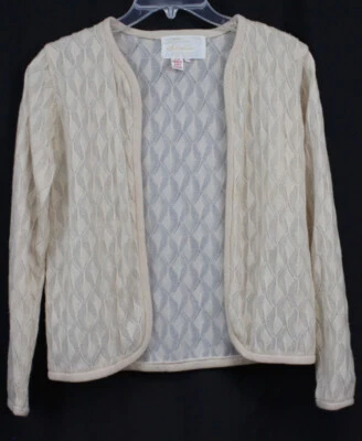 De Colección Helen Sue Cárdigan Chaqueta Mod Retro Años 60 70 Boho Crema Acrílico Nylon M Foto 1 de 4