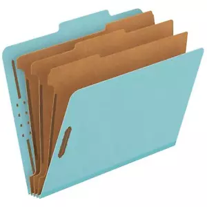Pressboard Classification File Folders 3 Dividers 2" Embedded Fasteners 2/5 T... - Picture 1 of 7