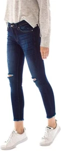 KanCan Women's Mid Rise Destroyed Skinny Jeans 3 Dark KC6003D- Size US 3 - AU6/8 - Picture 1 of 5