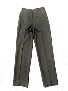 VTG 50s Mens Olive Green Heavy Wool Twill Pants Trousers 29.5x37 - Picture 1 of 17