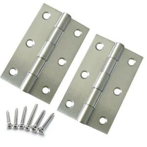 BUTT HINGES X20 Stainless Steel 75mm Interior Exterior Cabinet Kitchen Door 3" - Picture 1 of 5