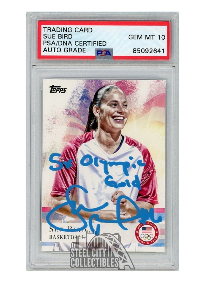Sue Bird 2012 Topps US Olympic Team cartão automático "5x Olympic Gold" #20 PSA/DNA10 - Imagem 1 de 1