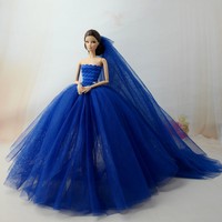 Fashion Handmade Princess Dress Wedding Clothes Gown+veil for 11.5in.Doll #10