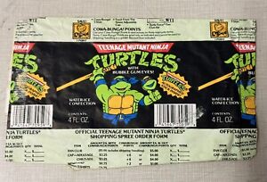 Teenage Mutant Turtles Ice Cream Bubble Gum Eyes Snack Wrapper Candy Food TMNT