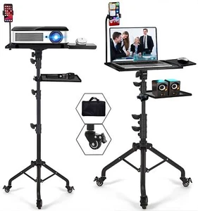 Projector Tripod Stand with Wheels Adjustable Height Laptop Tripod Stand Trea... - Picture 1 of 9