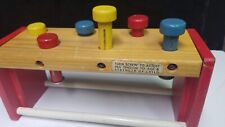 Antique Original Paint Wooden Childs Peg Toy VINTAGE Americana Wood Game-USED