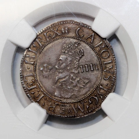 Silver Fourpence Groat England 1638-42 Aberystwyth Charles I NGC AU50 S2891 Cover